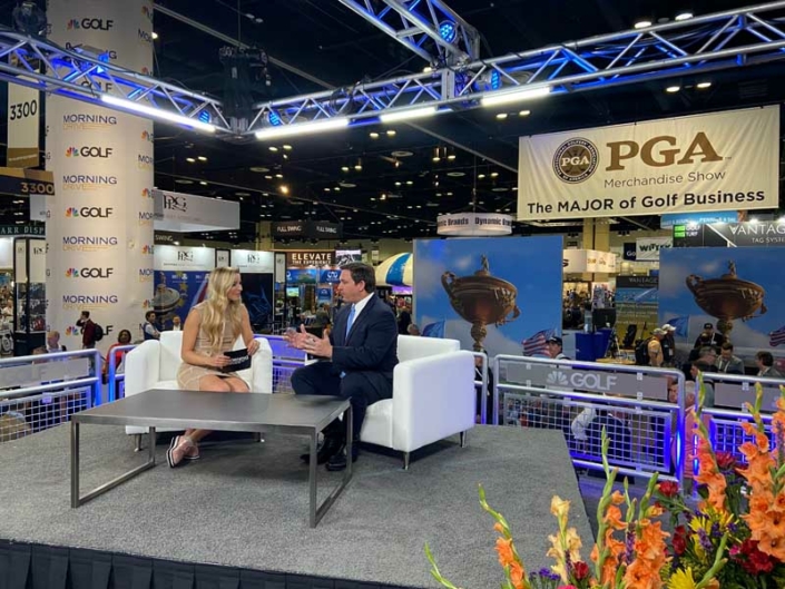 PGA Merch Show for Golf Channel (w_ Kira and Gov. DeSantis)